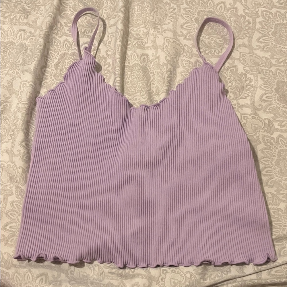 Lavender Ribbed Women's Top